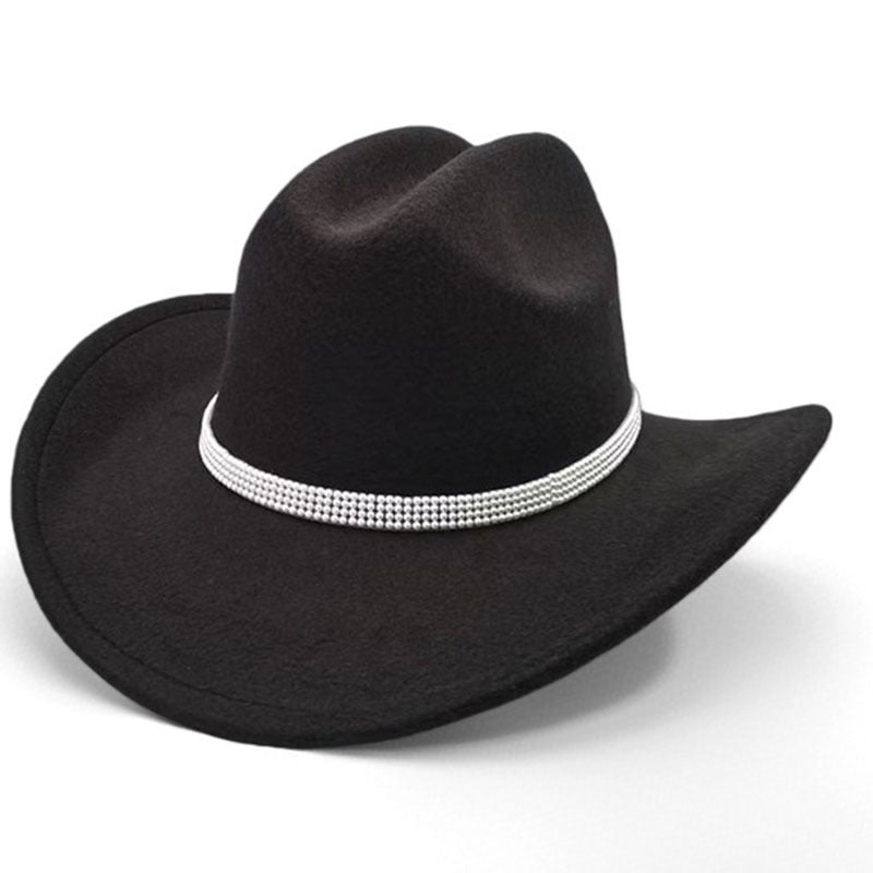 Western cowboy hat curved brim hat pebbled belt