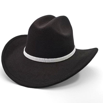 Western cowboy hat curved brim hat pebbled belt