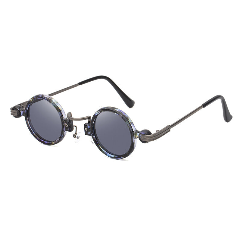 Retro steampunk style small frame sunglasses
