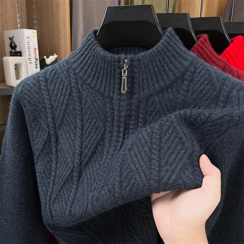 Half-Zip Thick Knit Cardigan Sweater