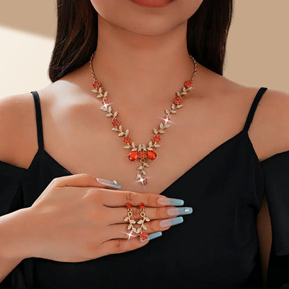 Elegant Floral Necklace & Earrings Edition