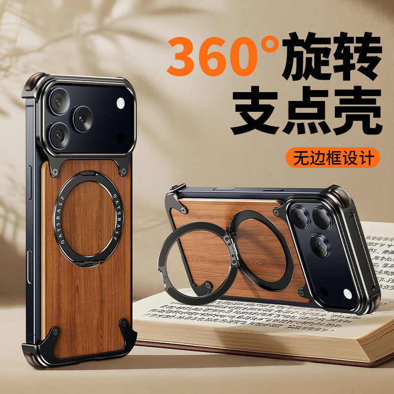 Solid Wood & Metal Magnetic Case for iPhone 17 / 16 Pro Max