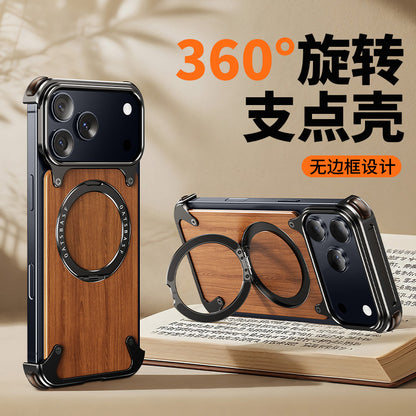 Solid Wood & Metal Magnetic Case for iPhone 17 / 16 Pro Max
