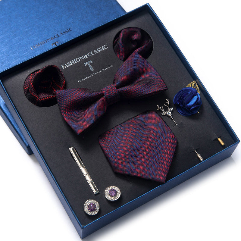 Spot tie set, bow tie, 8 piece set men's accessories