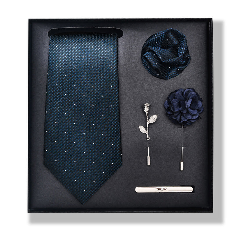 Cashew Nut Stripe Tie & Accessories Set