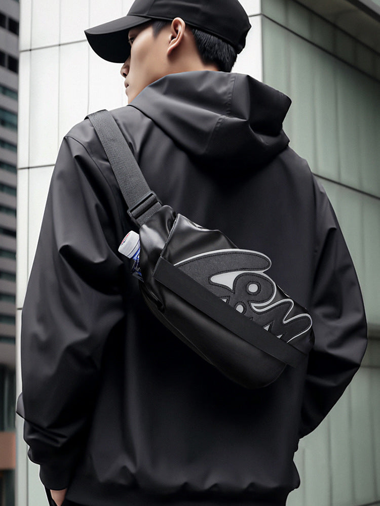 Crossbody bag, multifunctional chest bag, commuter bag, crossbody shoulder bag, magnetic buckle shoulder bag, men's cycling storage bag cross-border