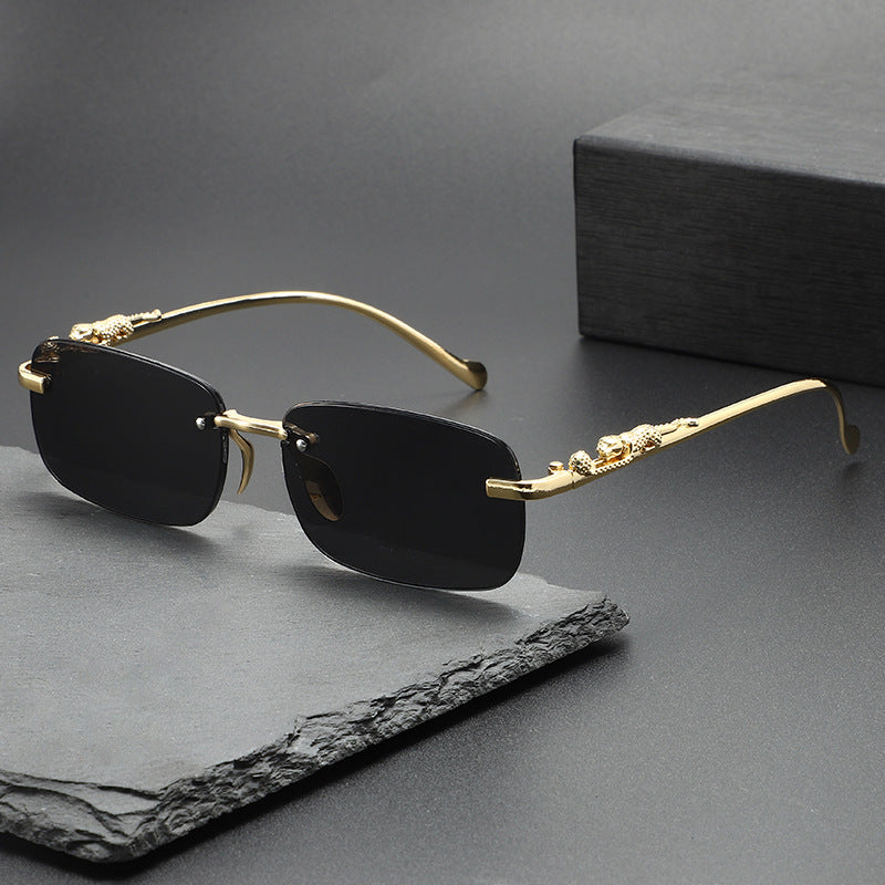 Rimless cut edge sunglasses