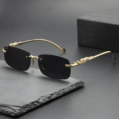 Rimless cut edge sunglasses