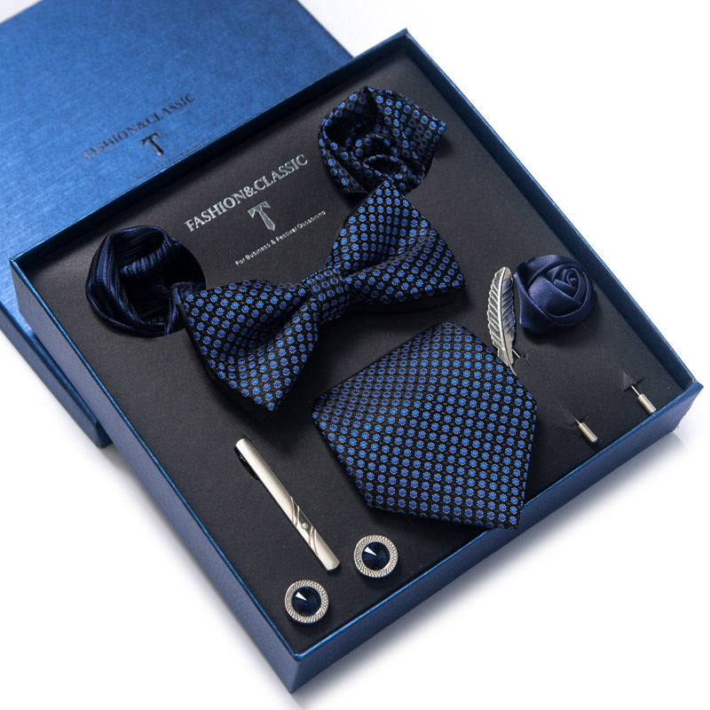 Spot tie set, bow tie, 8 piece set men's accessories