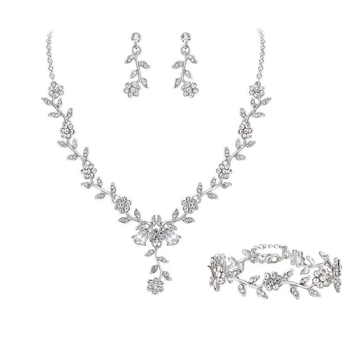 Elegant Floral Necklace & Earrings Edition