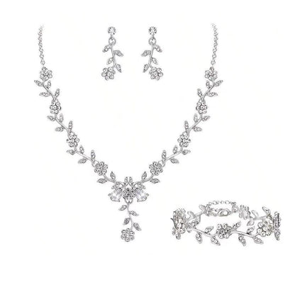 Elegant Floral Necklace & Earrings Edition