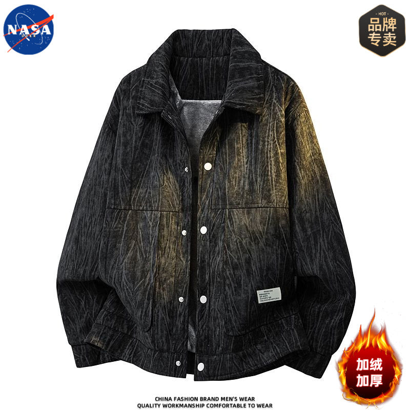 NASA Premium Tie-Dye Corduroy Casual Lapel Jacket