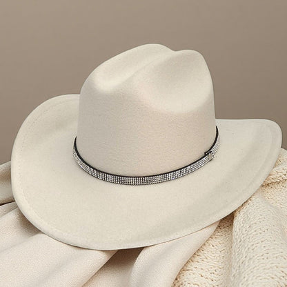 Western cowboy hat curved brim hat pebbled belt