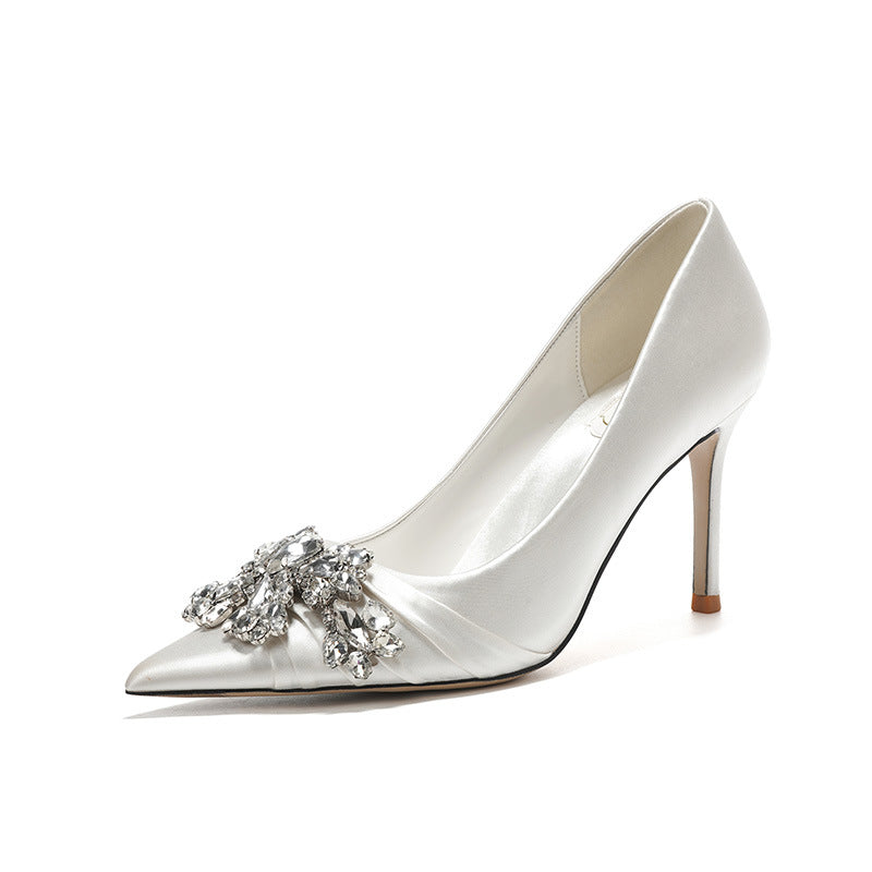 Rhinestone French Bridal High Heels