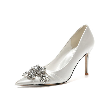Rhinestone French Bridal High Heels