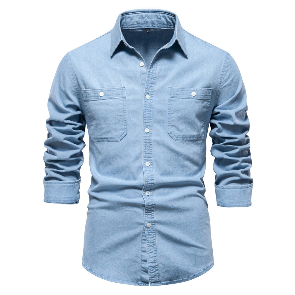 Men's European denim shirt