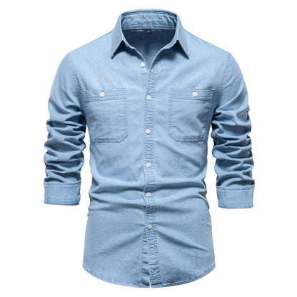 Men's European denim shirt