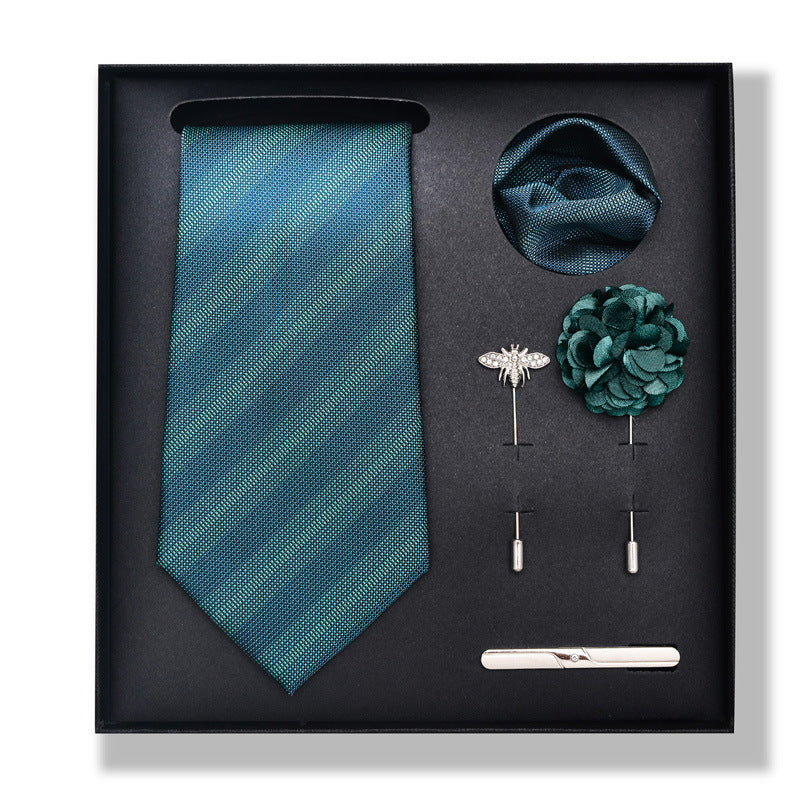 Cashew Nut Stripe Tie & Accessories Set