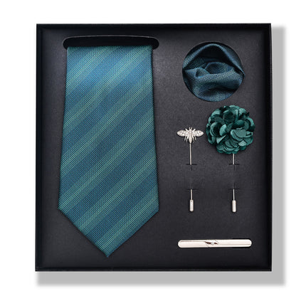 Cashew Nut Stripe Tie & Accessories Set