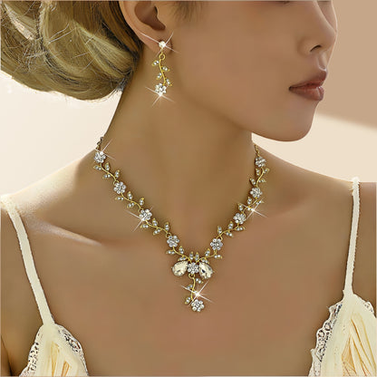 Elegant Floral Necklace & Earrings Edition