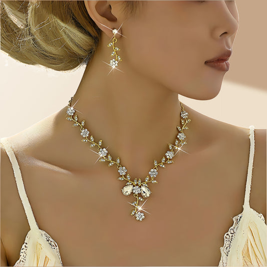 Elegant Floral Necklace & Earrings Edition