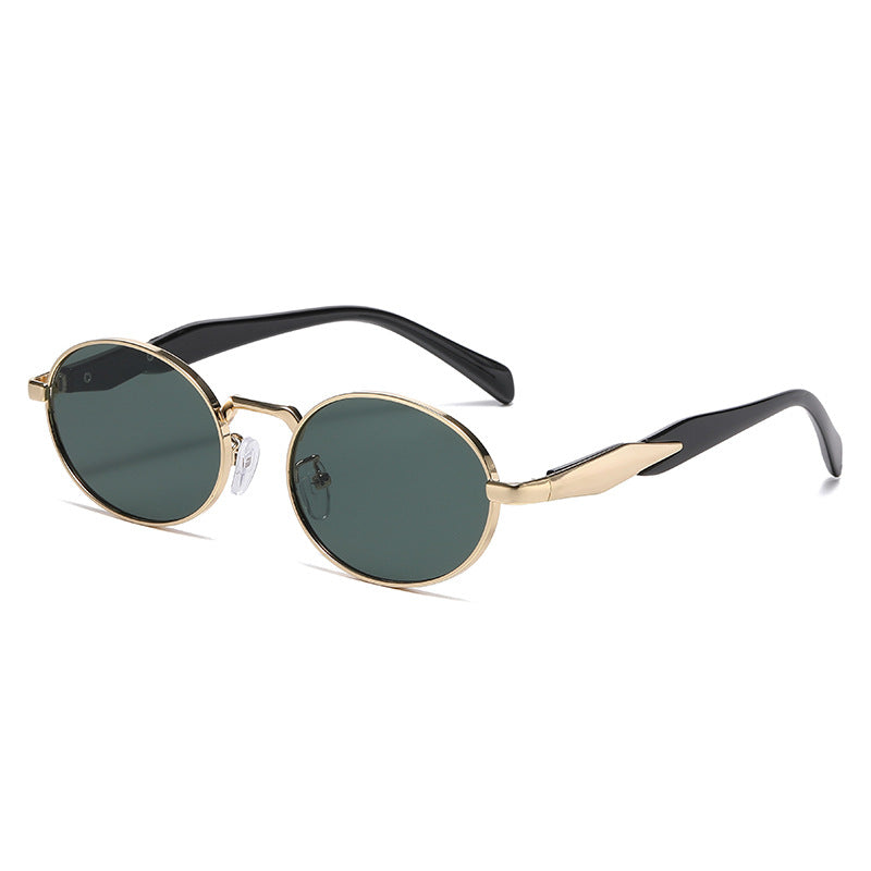 Oval metal retro luxury sunglasses