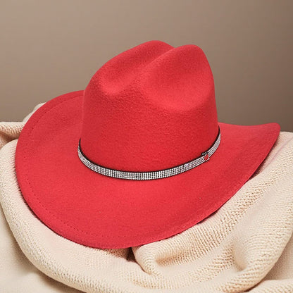 Western cowboy hat curved brim hat pebbled belt