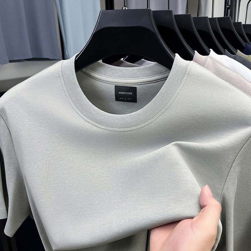Men's premium embroidered short-sleeve T-shirt