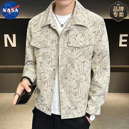 NASA Corduroy Lapel Jacket - Men's Fall Fashion