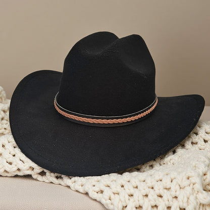 Western cowboy hat curved brim hat pebbled belt