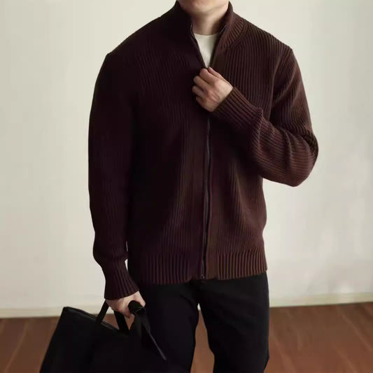 Core Warm Double-Zip Knit Sweater Jacket