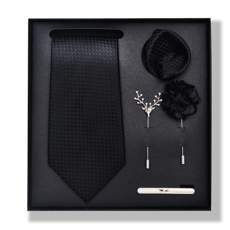 Cashew Nut Stripe Tie & Accessories Set