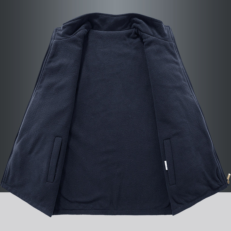 Men's fleece vest autumn/winter, sleeveless.