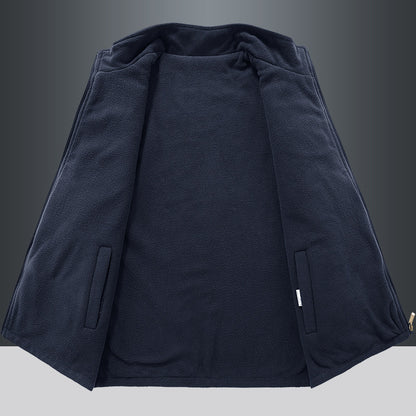 Men's fleece vest autumn/winter, sleeveless.