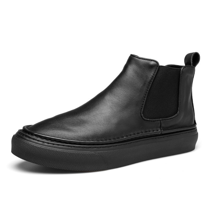 Men's leather mid-top winter boots