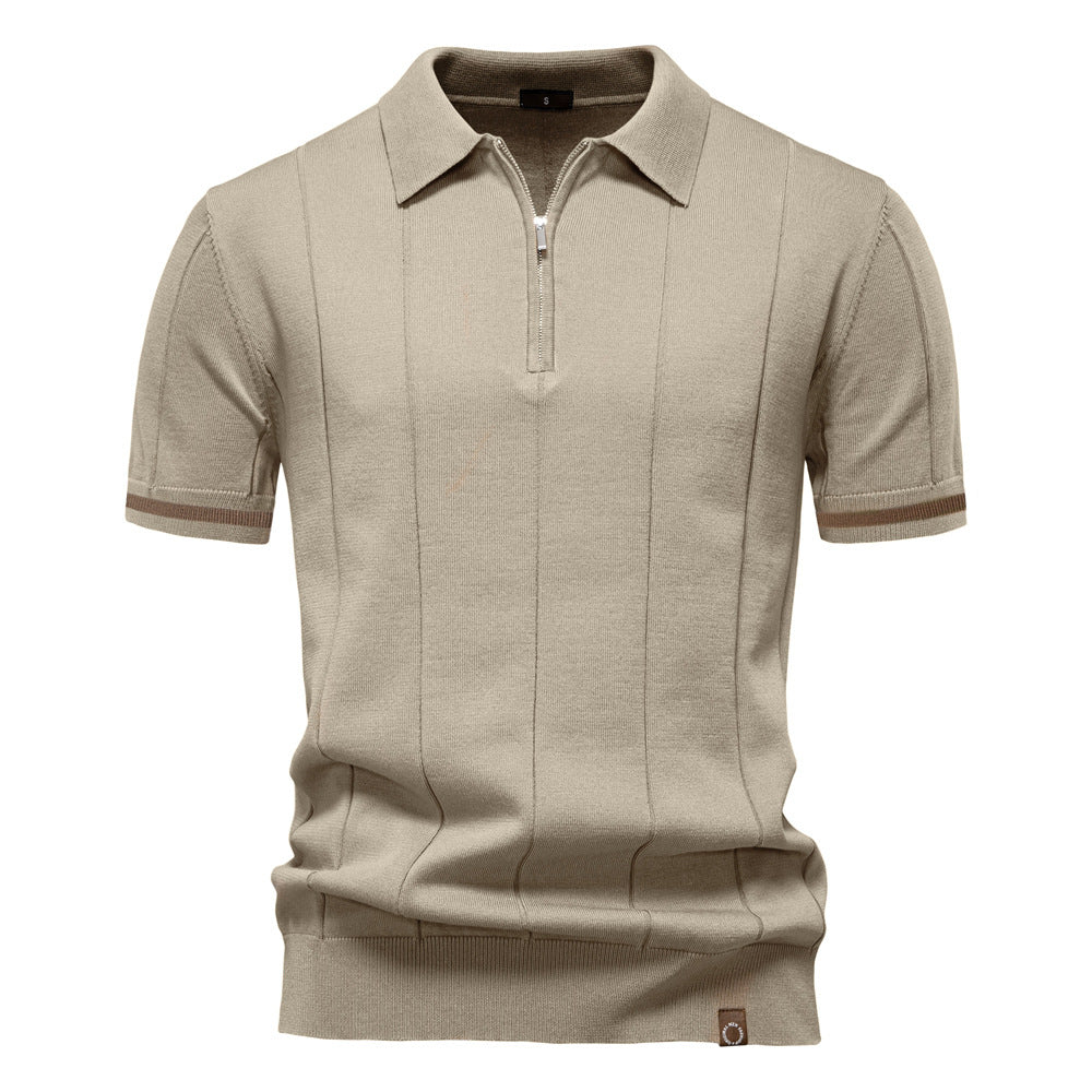 Men's Business Casual Wool Knit Polo Shirt
