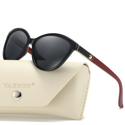 Women's Polarized Retro Leather Inlay Sunglasses  UV Protection Trend