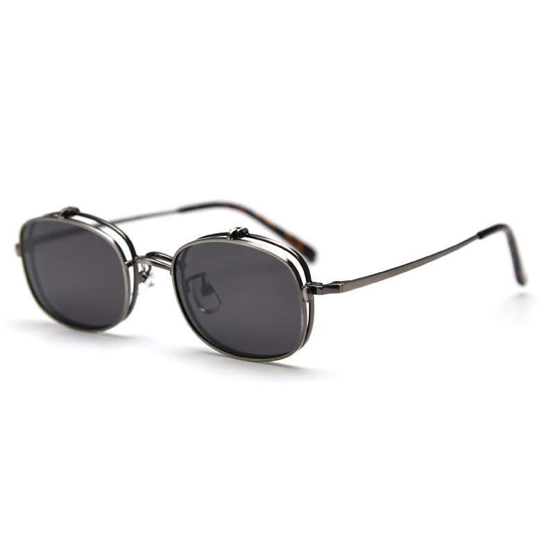 Metal Flap Polarized trendy Sunglasses