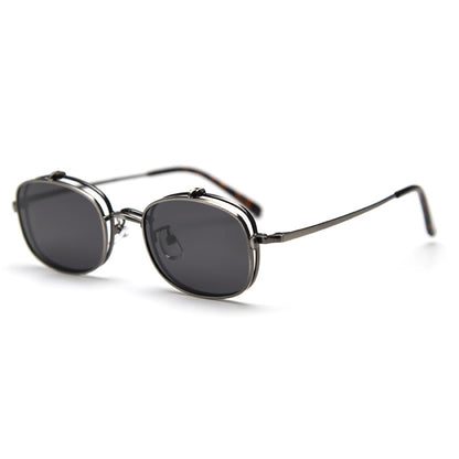 Metal Flap Polarized trendy Sunglasses