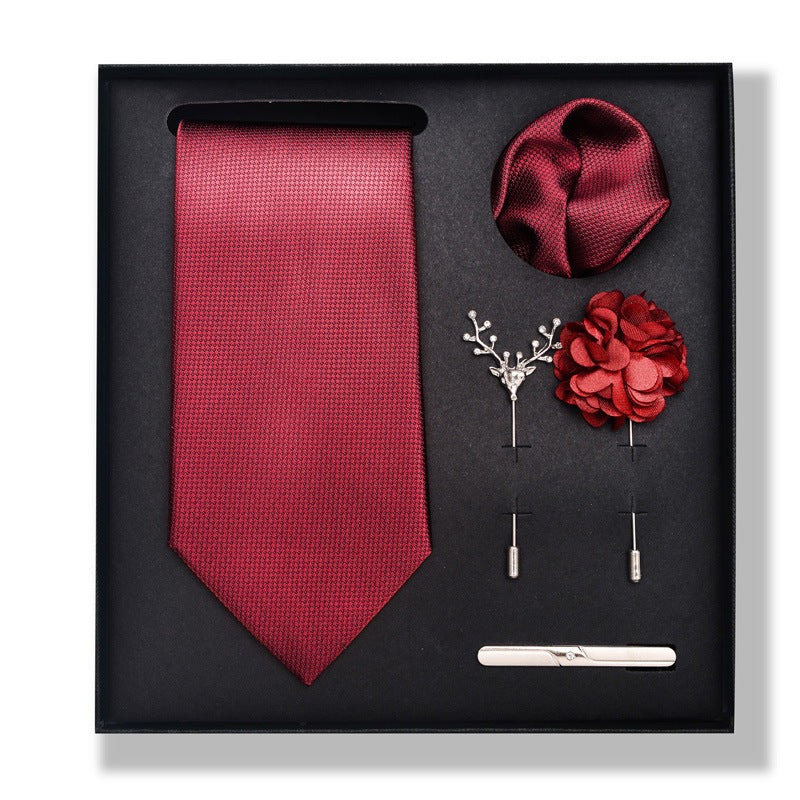 Cashew Nut Stripe Tie & Accessories Set