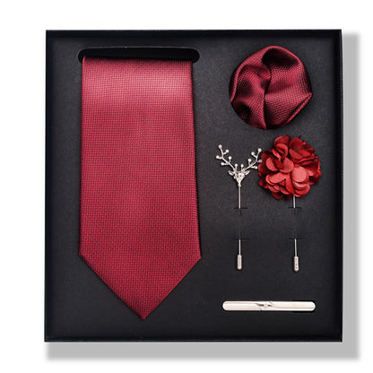Cashew Nut Stripe Tie & Accessories Set