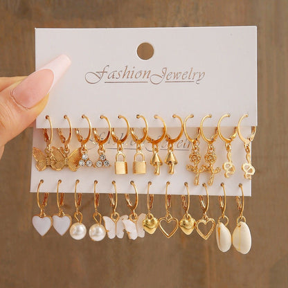 Cross-border New Twist Chain Earrings Women's Set