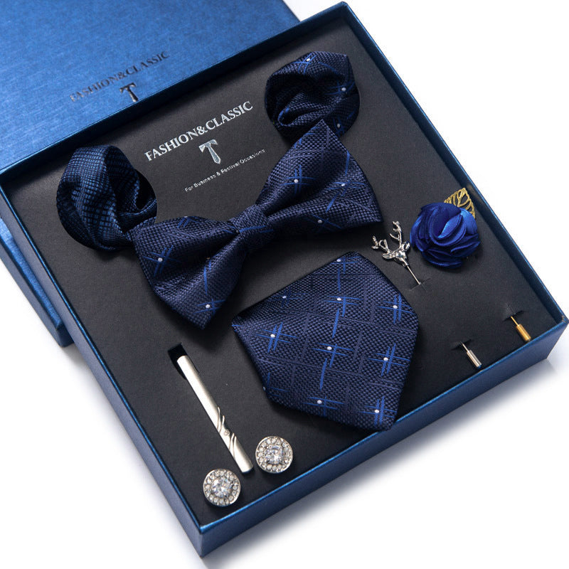 Spot tie set, bow tie, 8 piece set men's accessories