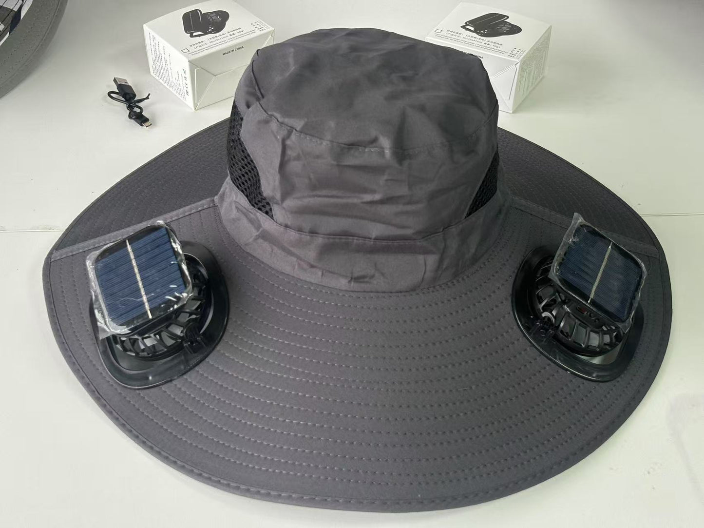 Solar Breeze Pro Solar USB Double Fan Cooling Hat