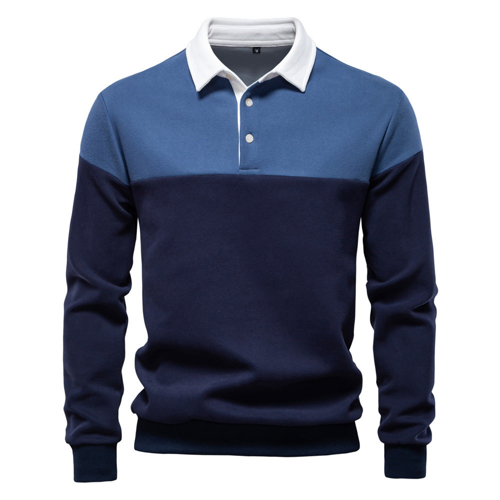 Men's Long Sleeve Polo Collar Sweatshirt