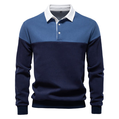 Men's Long Sleeve Polo Collar Sweatshirt