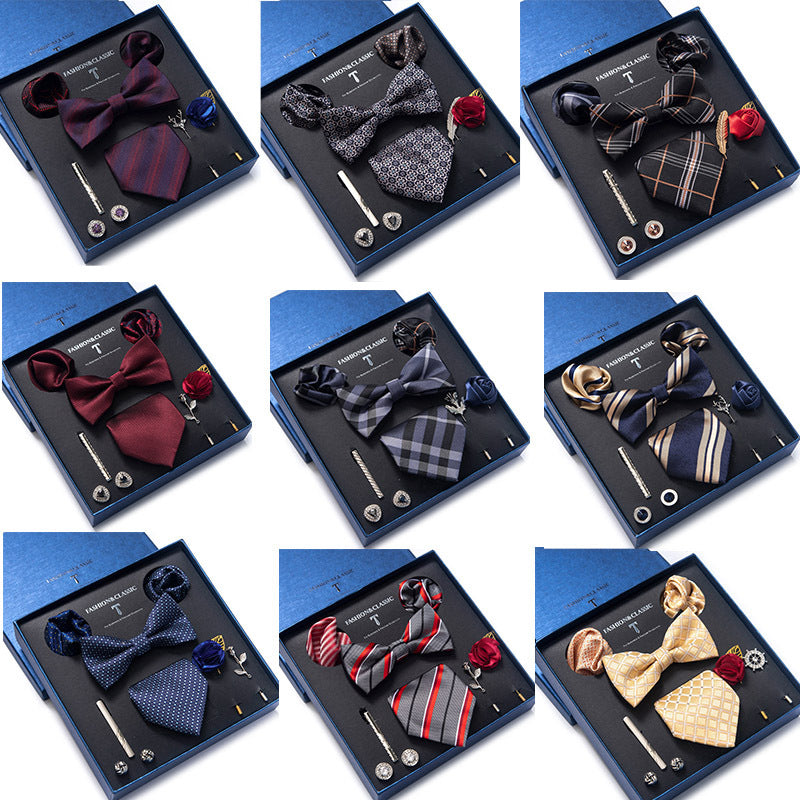 Spot tie set, bow tie, 8 piece set men's accessories