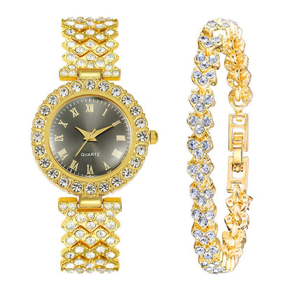 SILVERY LUXE CRYSTAL ROMAN SET