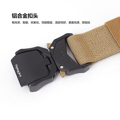 Aluminum Alloy Nylon Stretch Waistband Men's Belt
