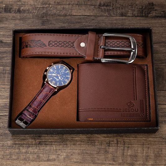 Men's gift set beautifully packaged watch + wallet belt set creative combination set